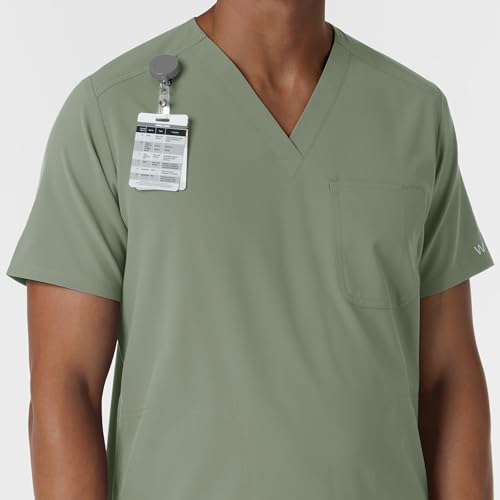 Wink Nurtur Men's V-Neck Scrub Top, Sage, XS - Image 2