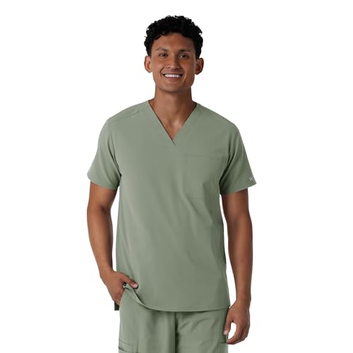Wink Nurtur Men's V-Neck Scrub Top, Sage, XS - Image 1