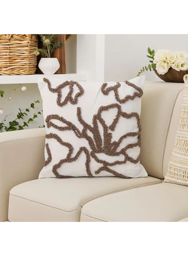 Brown Boho Pillow Covers 2pcs Embroidery Tufted Cushion Cases 45x45cm - Image 5