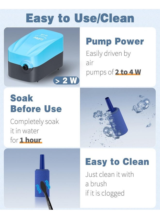 باوفلي حجر هواء أسطواني مقاس 1 بوصة من Pawfly Aquarium، موزع فقاعات الهواء لحوض السمك، حجر هواء لمضخات الهواء النانوية والدلاء الصغيرة وخزانات الأسماك، عبوة من 12 قطعة - Image 3