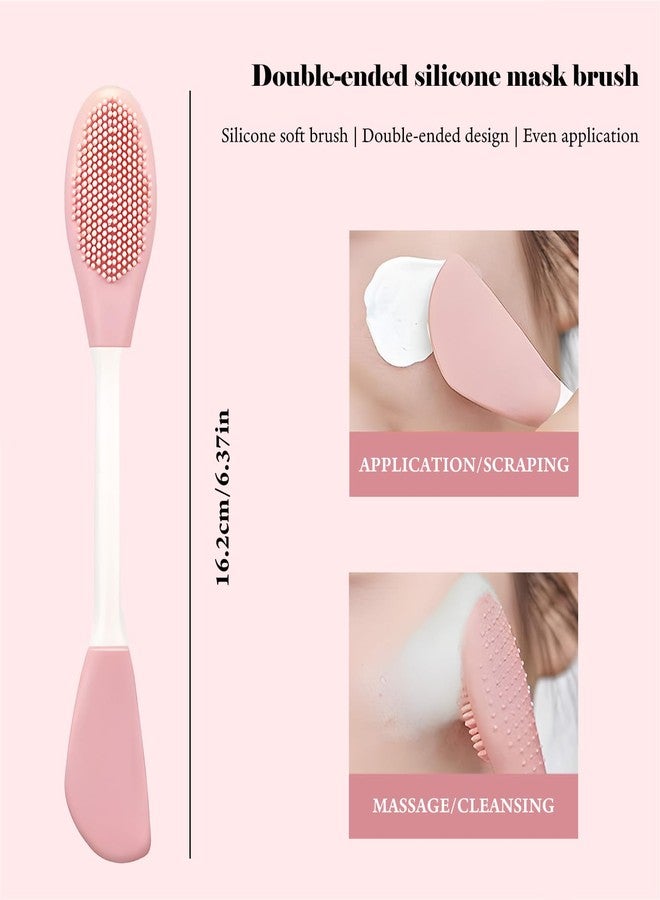 WALWAL Two-in-one Ended Silicone Mask Brush, Face Cleansing Massage Scrubbe Facial Exfoliate and Cleanse blackheads(Pink) - Image 2