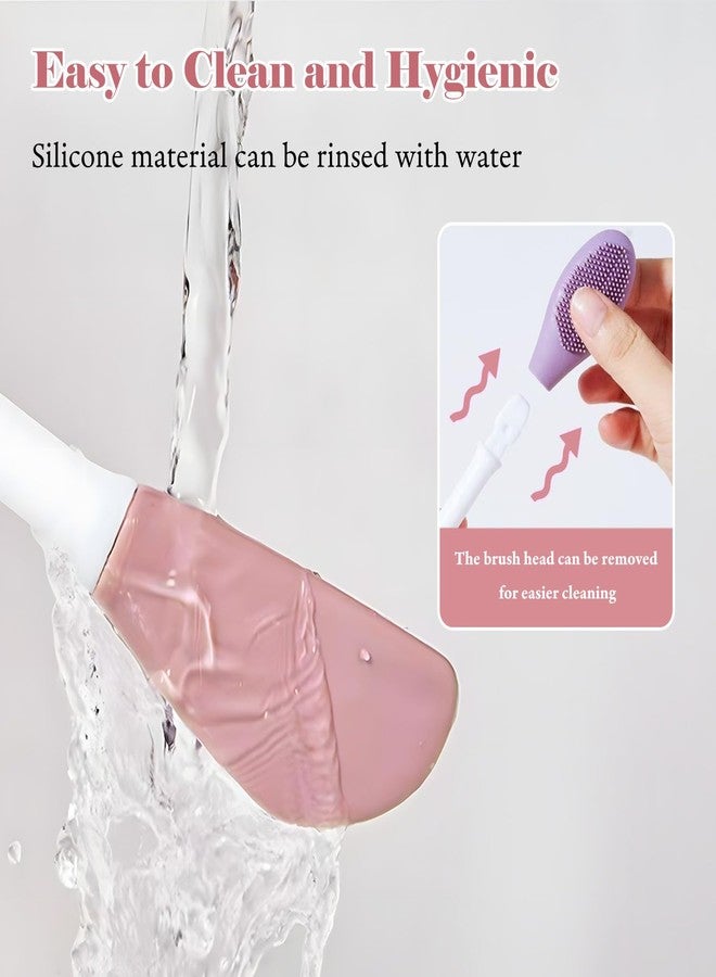 WALWAL Two-in-one Ended Silicone Mask Brush, Face Cleansing Massage Scrubbe Facial Exfoliate and Cleanse blackheads(Pink) - Image 5