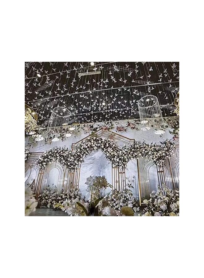 The Bros 30 قطعة زينة سقف طائر طائر DIY مع سلك شفاف بطول 150 قدم لشجرة عيد الميلاد لتزيين المنزل ورياض الأطفال ومراكز التسوق وطاولة المنزل والنافذة (طائر طائر بخط صيد) - Image 5