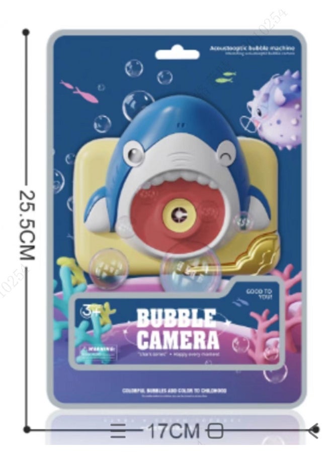 Miniso A shark-shaped electric bubble camera that generates bubbles for a playful, aquatic experience. 
