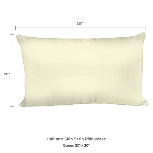 Spasilk Satin Pillowcase For Hair And Face, Polyester Satin Pillowcase, Queen Size- Ivory Pillowcase - Image 3
