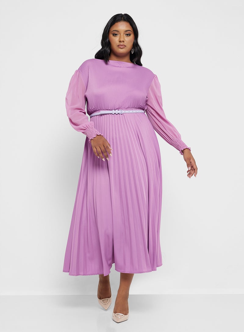 Ella Plus Pleated Chiffon Dress - Image 4