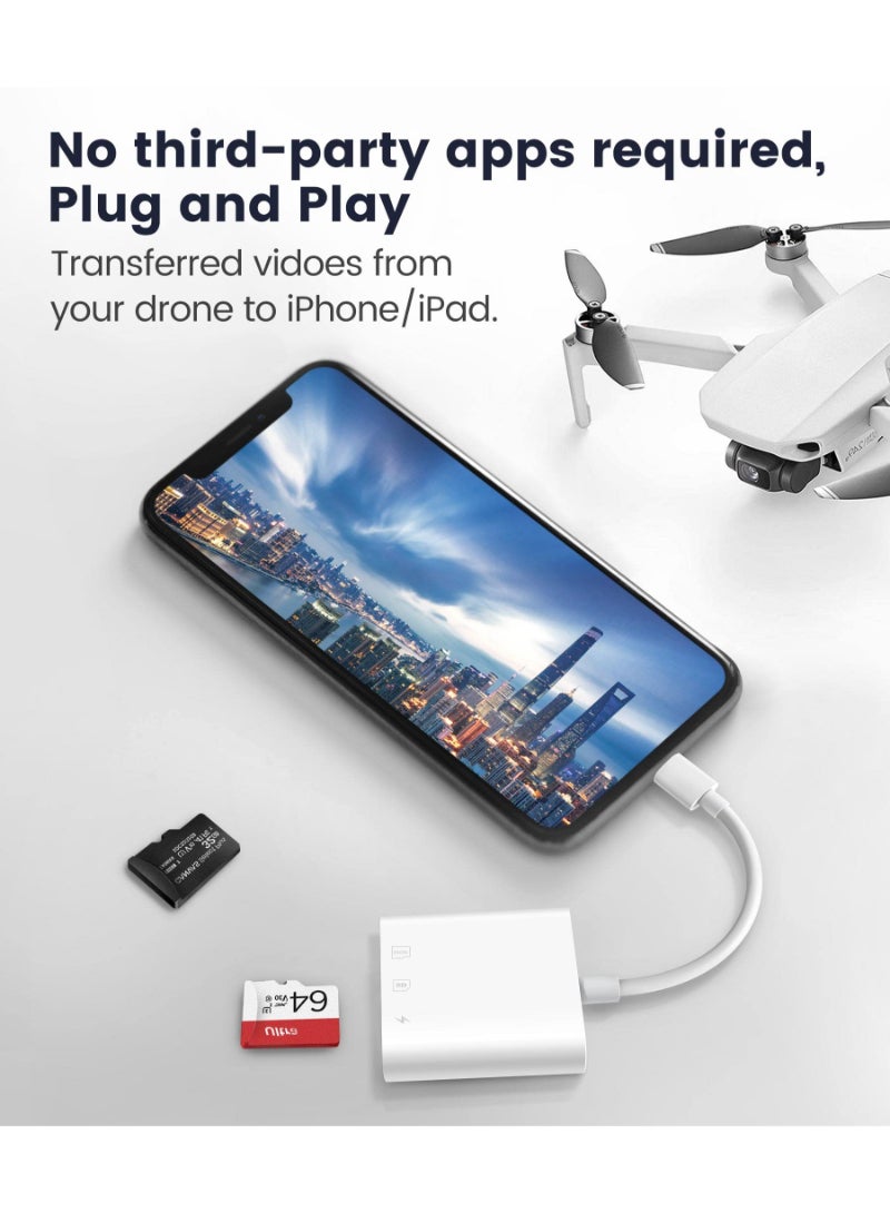 AROAQ Sd Card Reader For Iphone Ipad Trail Game Camera Sd Card Reader Viewer Memory Card Reader Adapter With Sd And Microsd Card Slots Plug And Play - Image 5