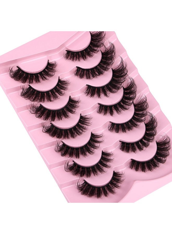 JIMIRE D Curl Faux Mink Lashes Fluffy Cat Eye 20Mm Long Dramatic Mink Lashes Bulk Wispy Full Volume False Eyelashes 7 Pairs Pack - Image 2