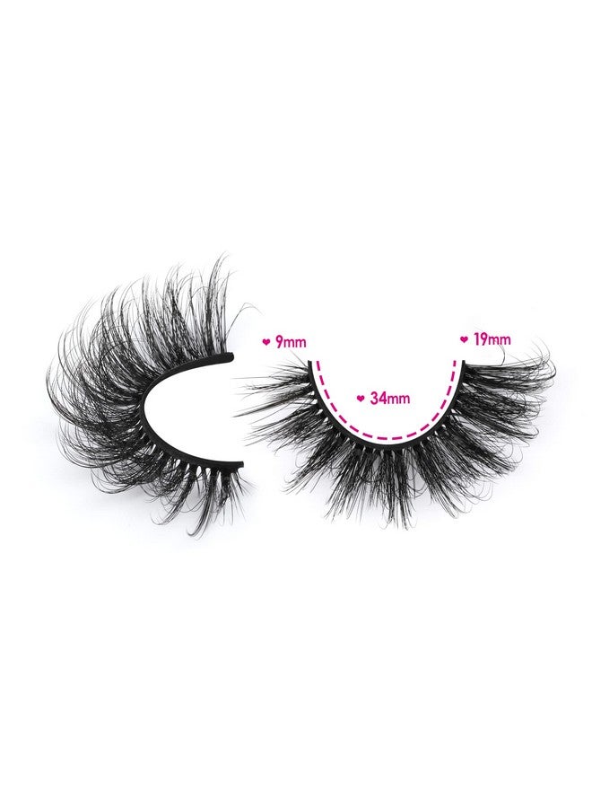 JIMIRE D Curl Faux Mink Lashes Fluffy Cat Eye 20Mm Long Dramatic Mink Lashes Bulk Wispy Full Volume False Eyelashes 7 Pairs Pack - Image 4