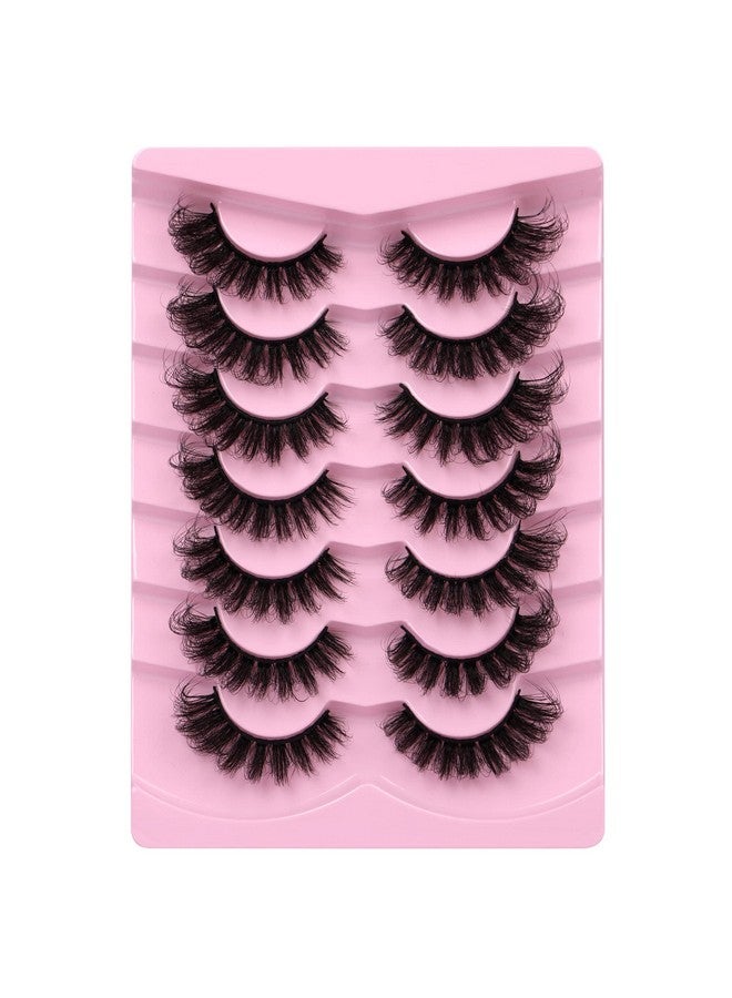 JIMIRE D Curl Faux Mink Lashes Fluffy Cat Eye 20Mm Long Dramatic Mink Lashes Bulk Wispy Full Volume False Eyelashes 7 Pairs Pack - Image 5