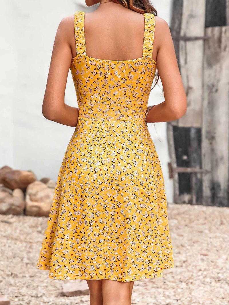 HUHOT Summer Dresses for Women Beach Resort Wear Summer Square Neck Knee Length Teen Casual Vacation Boho Beach Dresses with Pockets 2026 - Image 3