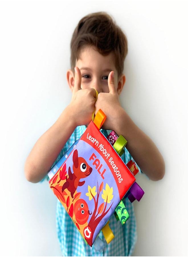 BabyBibi Cloth Books for Babies - Learn About Seasons, Playful Illustrations, Crinkle Pages & Cute Characters - for Babies 24 Months Old(Set of 4)  - Image 4