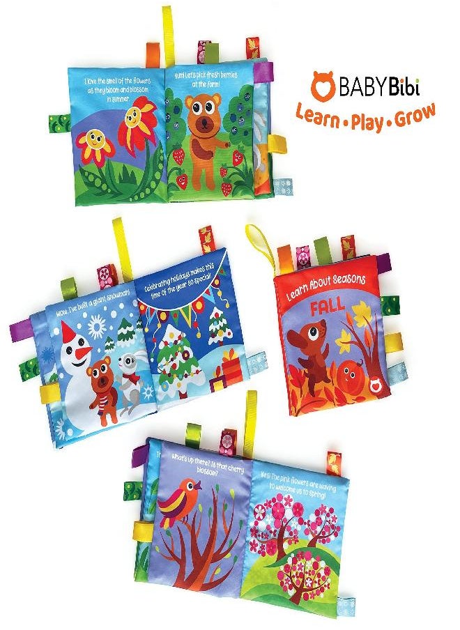 BabyBibi Cloth Books for Babies - Learn About Seasons, Playful Illustrations, Crinkle Pages & Cute Characters - for Babies 24 Months Old(Set of 4)  - Image 5
