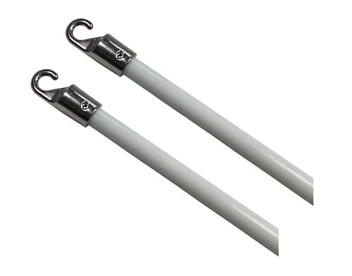 YCUHEN 2Pcs Blinds Wand 12Inch Long White Vertical Window Blind Tilt Wand Fiberglass Blind Wand Replacement Parts with Hook and Handle for Windows Curtain Door - Image 4