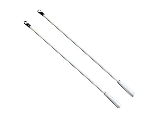 YCUHEN 2Pcs Blinds Wand 12Inch Long White Vertical Window Blind Tilt Wand Fiberglass Blind Wand Replacement Parts with Hook and Handle for Windows Curtain Door - Image 1