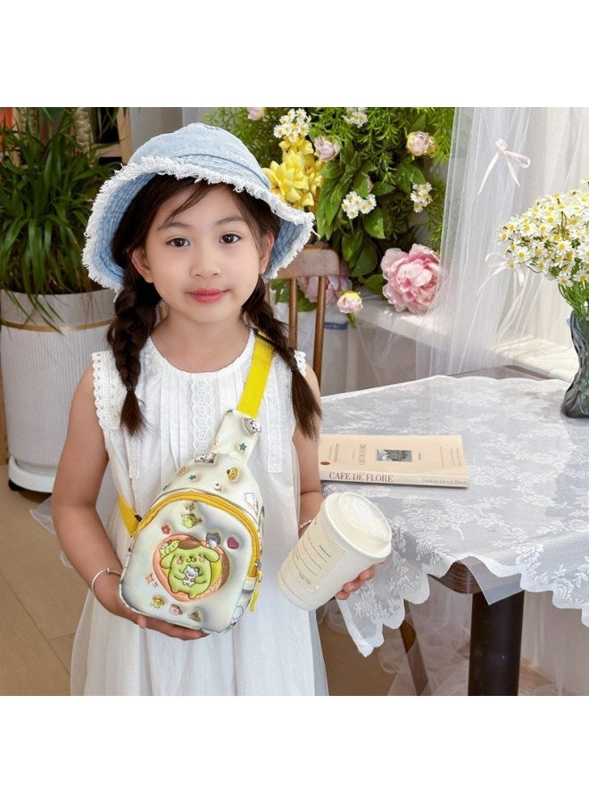 Children's Bag 3-7 Years Old 5 Boys And Girls Cute Cartoon Crossbody Bag Coin Purse Fashionable Three-Dimensional Trendy Chest Bag-Color:pudding Dog  - Image 4