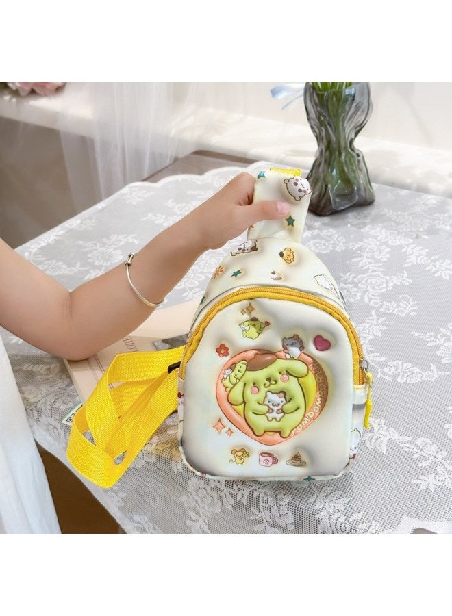 Children's Bag 3-7 Years Old 5 Boys And Girls Cute Cartoon Crossbody Bag Coin Purse Fashionable Three-Dimensional Trendy Chest Bag-Color:pudding Dog  - Image 1