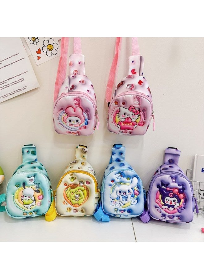 Children's Bag 3-7 Years Old 5 Boys And Girls Cute Cartoon Crossbody Bag Coin Purse Fashionable Three-Dimensional Trendy Chest Bag-Color:pudding Dog  - Image 2