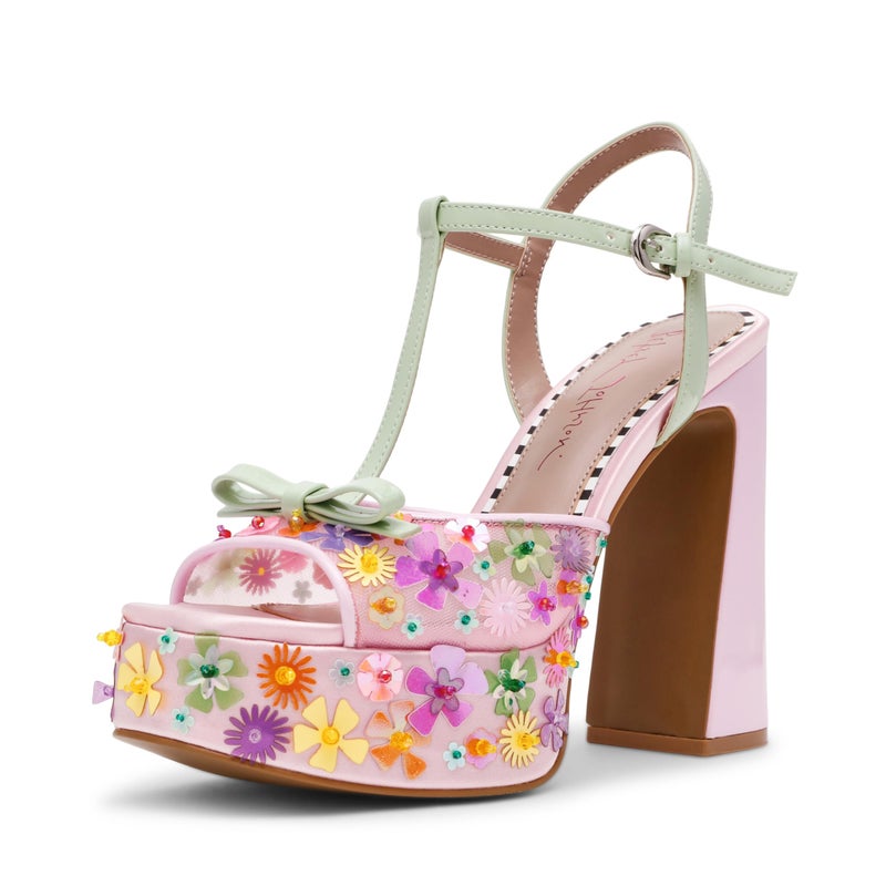 Betsey Johnson Women's Melodie Heeled Sandal, Pink Multi, 8 M - Image 1