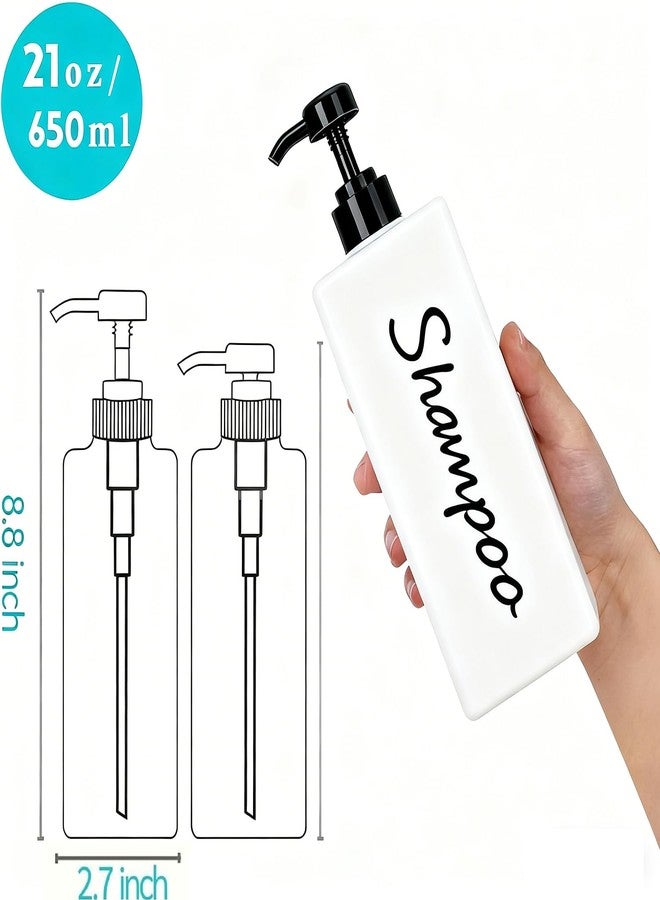 DIDROOM Shampoo and Conditioner Dispenser (Set of 3, 21oz) Modern Refillable Shampoo Pump Bottles for Shower Soap - Empty Body Wash Dispenser Set for Bathroom - Image 3
