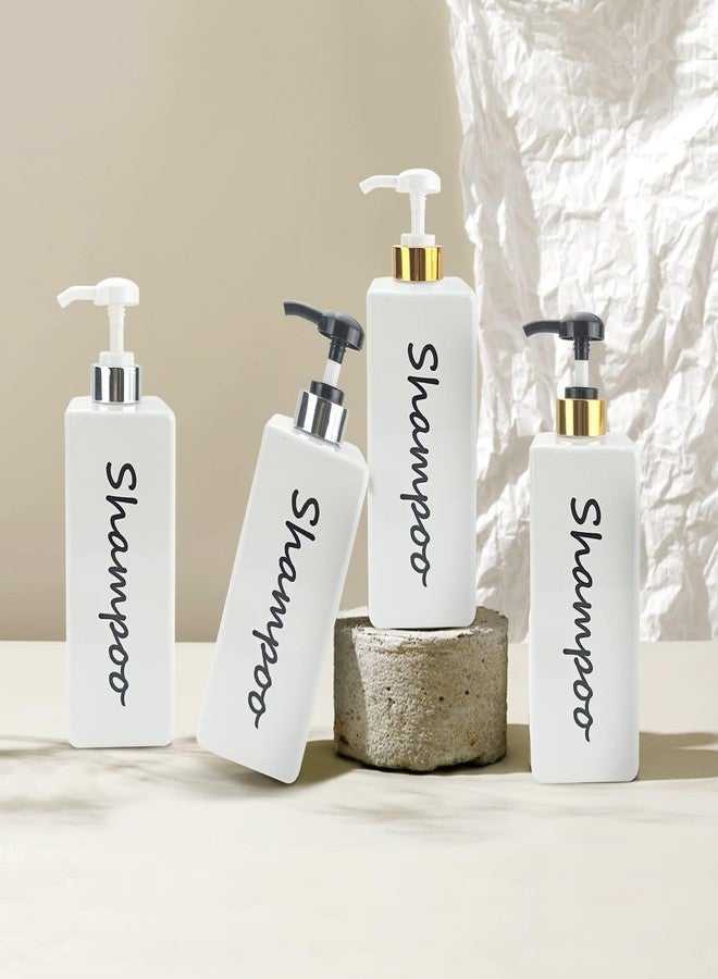 DIDROOM Shampoo and Conditioner Dispenser (Set of 3, 21oz) Modern Refillable Shampoo Pump Bottles for Shower Soap - Empty Body Wash Dispenser Set for Bathroom - Image 4