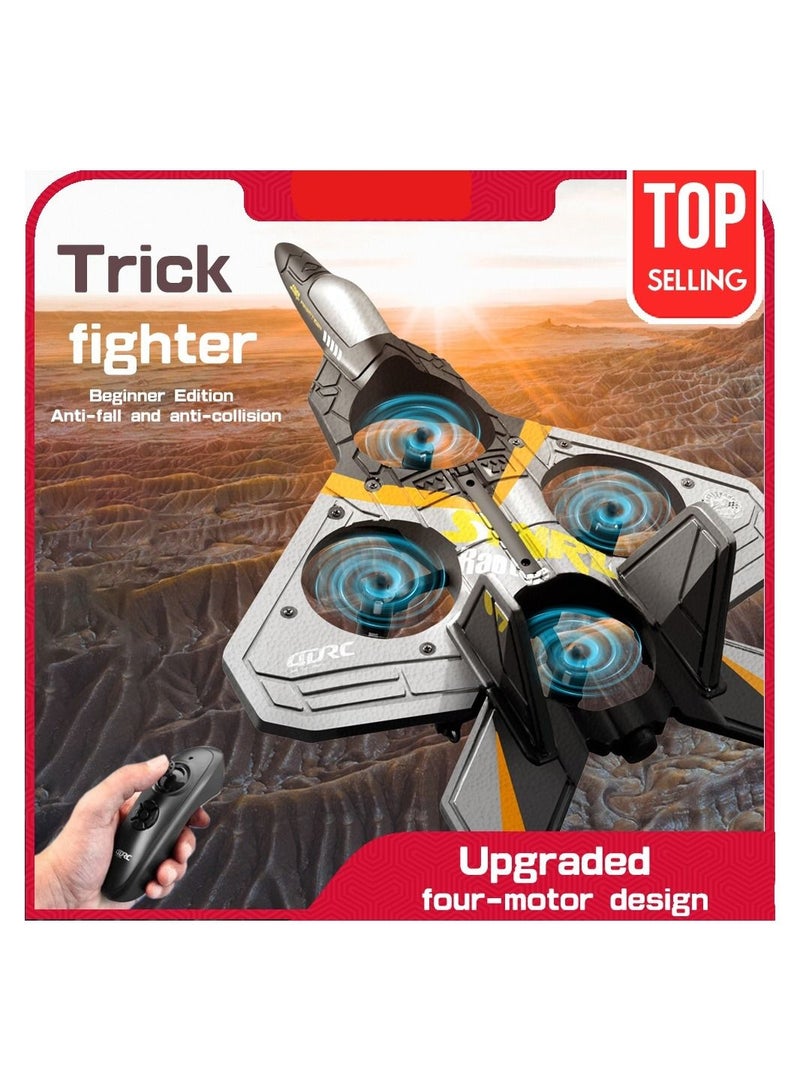 AROAQ V17 RC Plane Airplane Remote Controlled Aircraft 2.4GHz RC Aircraft with Remote Control with LED Light 2.4GHz Remote Control Airplane with 360° Spin - Image 2