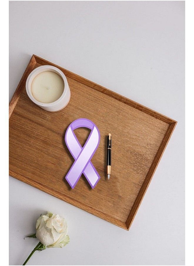 Fundraising For A Cause - Large Paper Purple Ribbon Cutouts Awareness Paper Ribbon Decorations Donation To Support Alzheimer’S Domestic Abuse Epilepsy & Other Causes (1 Pack 50 Ribbons) - Image 1
