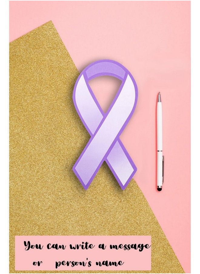 Fundraising For A Cause - Large Paper Purple Ribbon Cutouts Awareness Paper Ribbon Decorations Donation To Support Alzheimer’S Domestic Abuse Epilepsy & Other Causes (1 Pack 50 Ribbons) - Image 1
