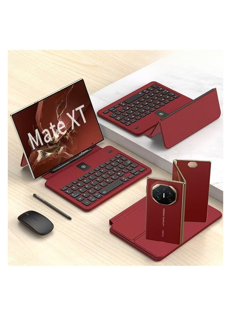 Mobile office kit, compatible with Huawei Mate XT Ultimate, with Bluetooth keyboard and all-in-one keyboard holster and wireless mouse and capacitive pen and pen slot - Image 1