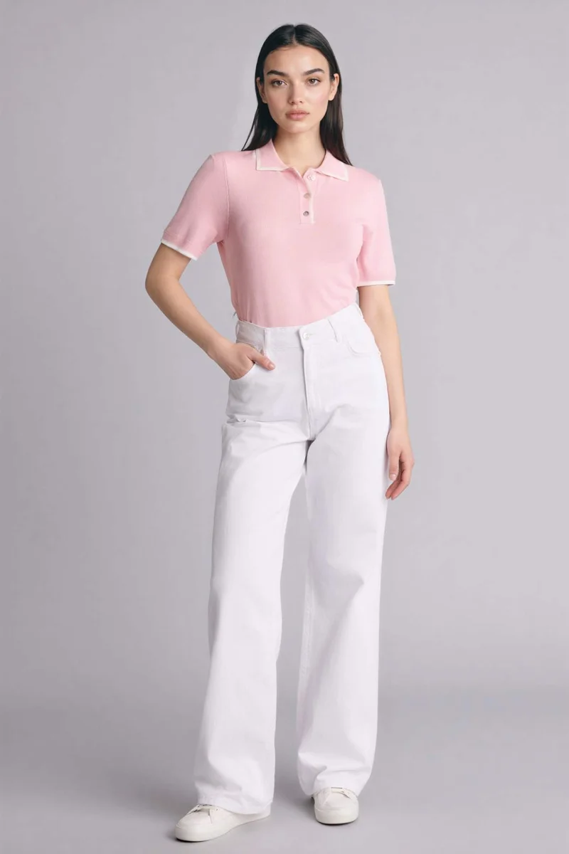 ديفاكتو Slim Fit Polo Collar Pullover