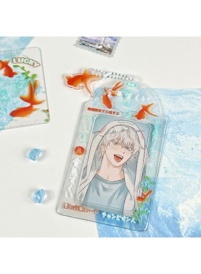 NIBEMINENT 1 - Piece Hand-painted Koala Kpop Photo Card Holder Pendant Key Chain ID Badge Holder ID Card Holder Photo Card Protector for School ID Office ID Access Card for Women Girls - Image 1