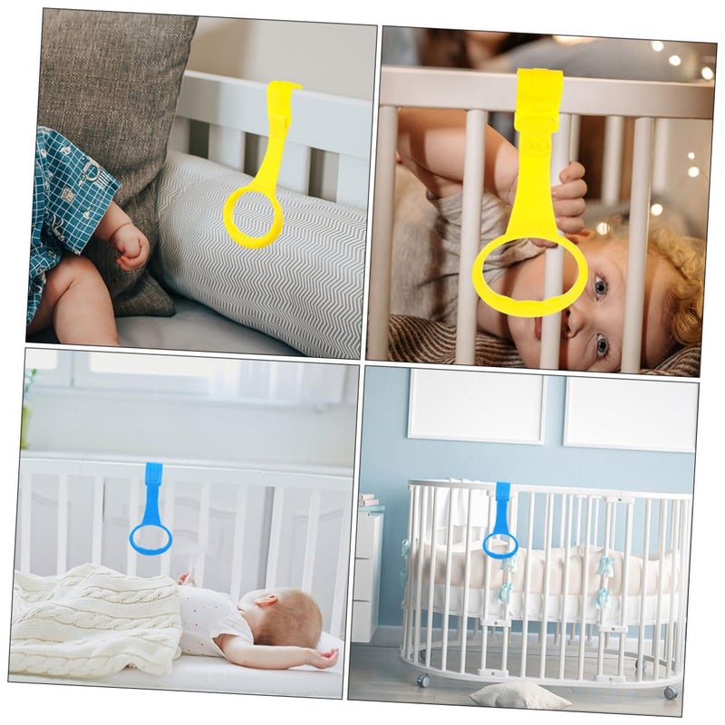 Assorted Color 2 Pack Playpen Pull Up Rings with Ergonomic Handles Bed Accessory - Image 5