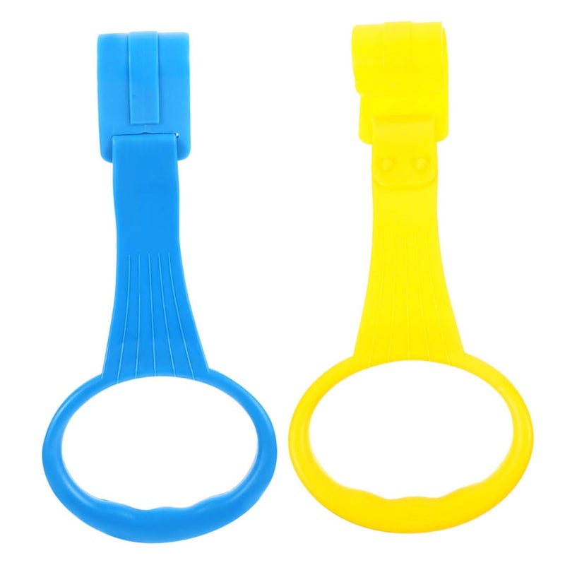 Assorted Color 2 Pack Playpen Pull Up Rings with Ergonomic Handles Bed Accessory - Image 2