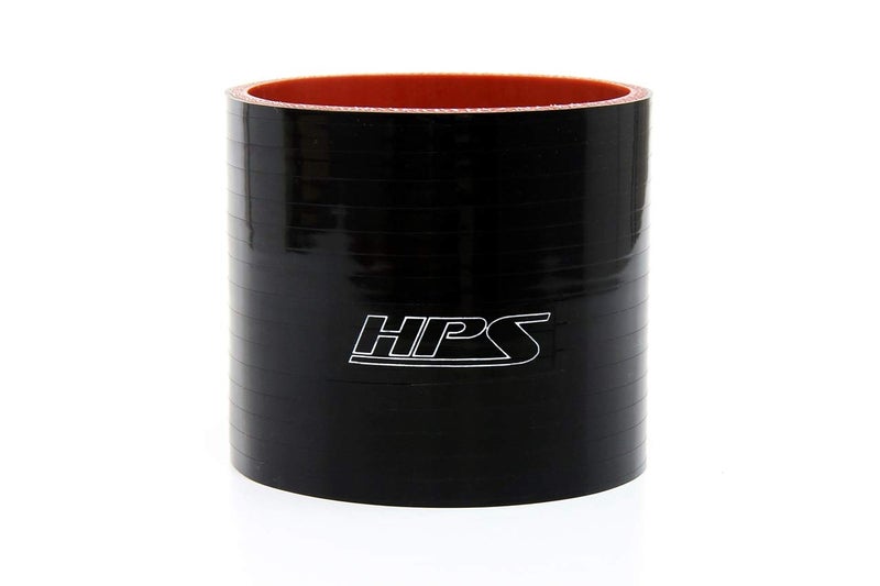 HPS HTSC-225-BLK Silicone High Temperature 4-Ply Reinforced Straight Coupler Hose, 100 PSI Maximum Pressure, 3" Length, 2.25" ID, Black - Image 1