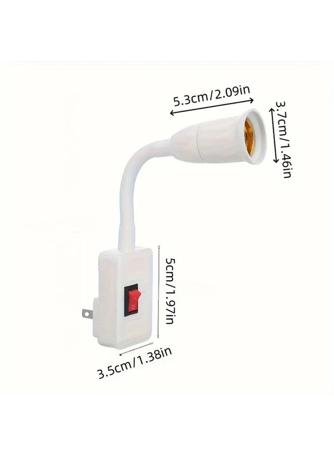 قطعتان من حامل مقبس إضاءة E27 مع مفتاح تشغيل/إطفاء وقابس أمريكي لمصابيح LED - Image 4
