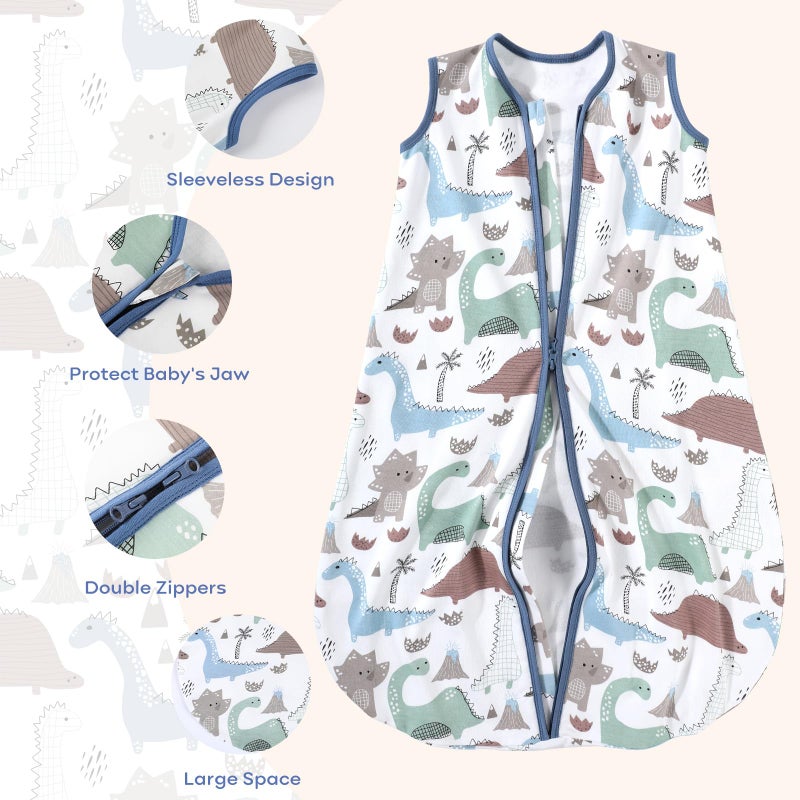 Yoofoss Baby Sleep Sack 6-12 Months Baby Wearable Blanket 100% Organic Cotton 2-Way Zipper TOG 0.5 Toddler Sleeping Sack Lightweight Sleep Sacks for Babies(Medium) - Image 5