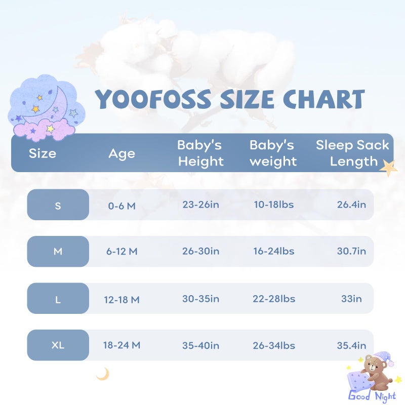 Yoofoss Baby Sleep Sack 6-12 Months Baby Wearable Blanket 100% Organic Cotton 2-Way Zipper TOG 0.5 Toddler Sleeping Sack Lightweight Sleep Sacks for Babies(Medium) - Image 4