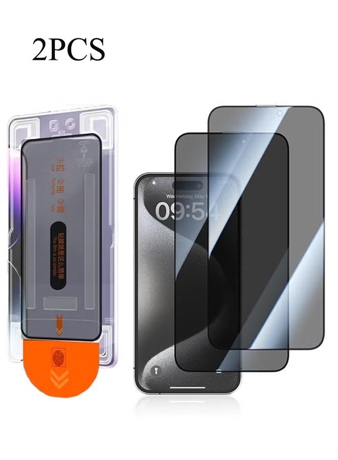 YJ [2-Pack] Screen protector Compatible with iPhone 15 Pro Max 5G Privacy Tempered Glass Screen Protector, Bubble Free, Anti-Glare, HD Full Coverage, Easy Installation, Scratch Resistant - Image 1