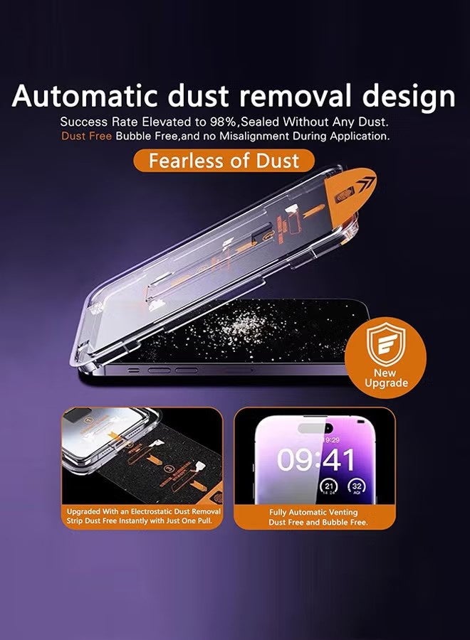 YJ [2-Pack] Screen protector Compatible with iPhone 15 Pro Max 5G Privacy Tempered Glass Screen Protector, Bubble Free, Anti-Glare, HD Full Coverage, Easy Installation, Scratch Resistant - Image 2