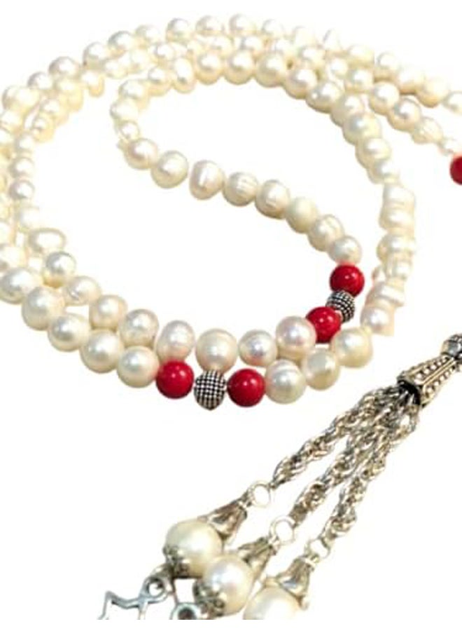 Real Natural White Pearls 99 Beads Rosary - Image 2
