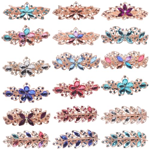 FZBNSRKO Elegant Hair Clips4 Pcs Rhinestones Metal Hair BarrettesSpring Hair BarrettesSparkly Metal Hair Clip Ponytail Holder Hair Accessories for Women GirlRandom 4 styles - Image 1