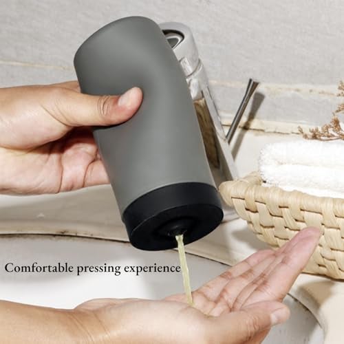 Partslety Soap Dispenser, Liquid Dish Soap Dispenser Squeeze Bottle, Silicone Divided Bottle Squeeze Type Hand Soap Essential Oil Lotion Dispensing Gray - Image 2