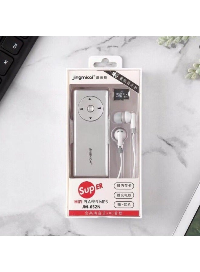 Crystal Rice Color Mp3 With External Sound Presents Memory Card Card MP3 Tide Language Students With External Sound Walkman-Body Color:Black-Memory Capacity:128MB - Image 3