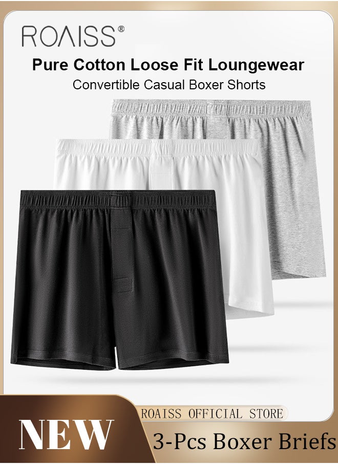 3 Pack Plus Size Men Arolo Shorts  Pure Cotton Fabric Loose Fit Design Youth Boxer Briefs Comfortable Underwear Lounge Pants and Casual Shorts for Men Skin Friendly and Soft - pzsku/Z448BA228E6A1BC5B852CZ/45/_/1704264411/fed834e2-4f19-4bed-8d41-211a16f1b25f