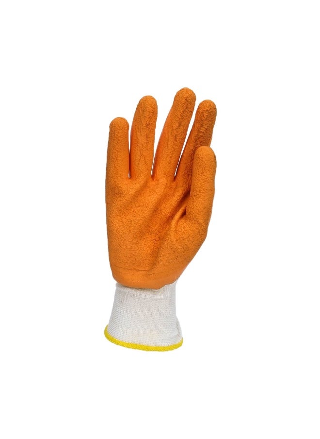 TAHA SAFETY L2401 Orange Latex Foam Safety Gloves | Comfortable White Polyester Base, High Grip for Industrial Use, Lightweight, Flexible, Snug Fit for Construction, Warehouse & General Hand Protection | 1 pair - pzsku/Z448BA4A82CB1C712BBA5Z/45/_/1733240134/6c8f110a-487b-4319-b569-503c90684ff7