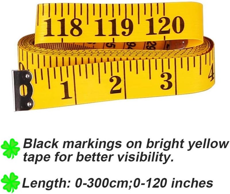 SumVibe Soft Tape Measure 120 Inches/300cm, Pocket Measuring Tape for Sewing Tailor Cloth Body Measurement, Yellow 3-Pack - Image 5