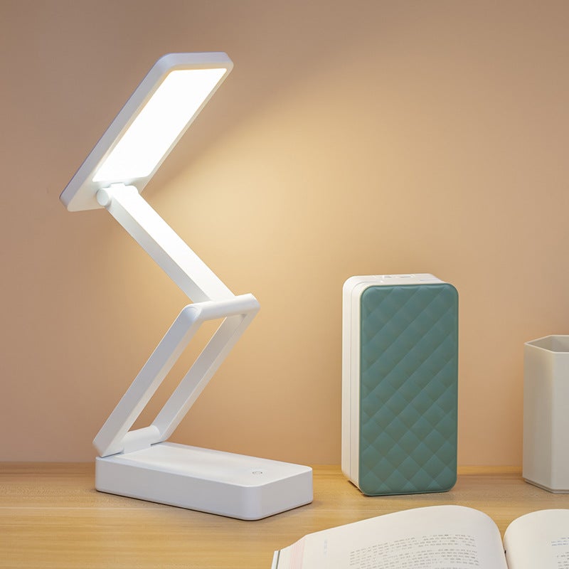 Portable Rechargeable Battery Desk Lamp For Students Eye Protection Dormitory Foldable Large Capacity Long Battery Life Green plug-in dual-purpose 4000 mA long battery life 