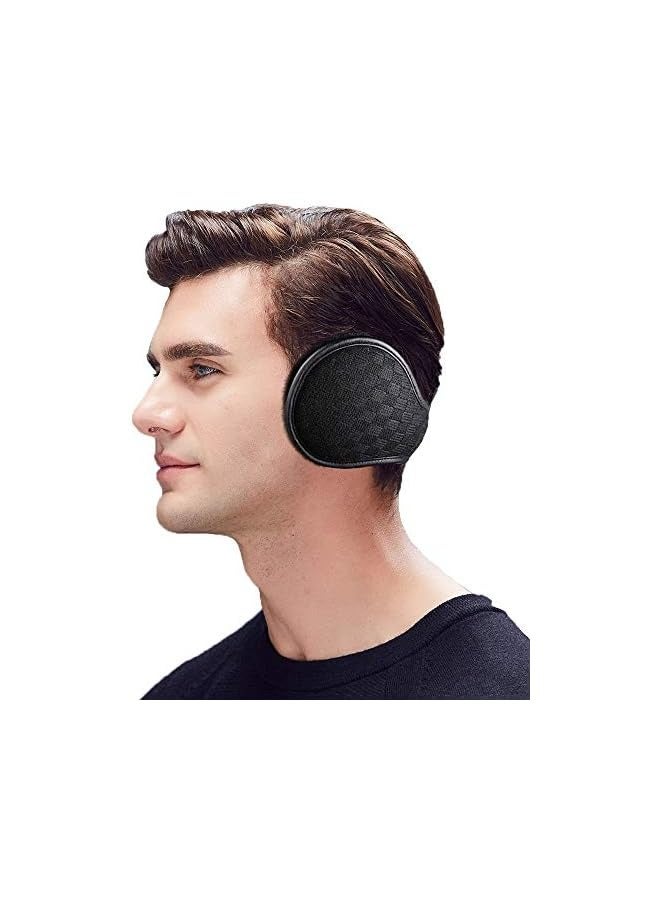 بروماس واقيات أذن للرجال والنساء في الشتاء - أغطية لتدفئة الأذن - أغطية أذن قابلة للطي في الهواء الطلق للطقس البارد، أسود، مقاس واحد - Image 1