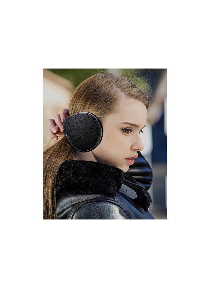 بروماس واقيات أذن للرجال والنساء في الشتاء - أغطية لتدفئة الأذن - أغطية أذن قابلة للطي في الهواء الطلق للطقس البارد، أسود، مقاس واحد - Image 2