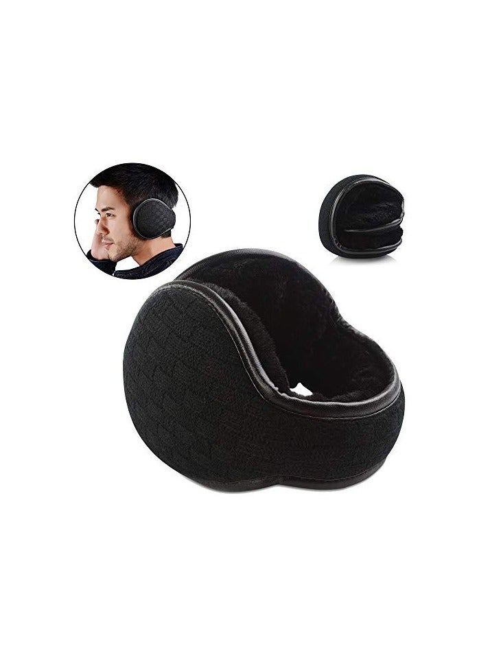 بروماس واقيات أذن للرجال والنساء في الشتاء - أغطية لتدفئة الأذن - أغطية أذن قابلة للطي في الهواء الطلق للطقس البارد، أسود، مقاس واحد - Image 3